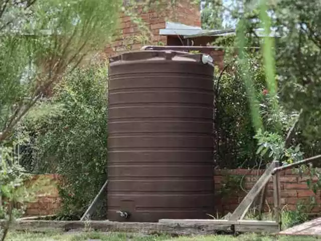 Brown Water tank installed for rainwater harvesting