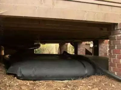 pillow tank for water storage in crawl space